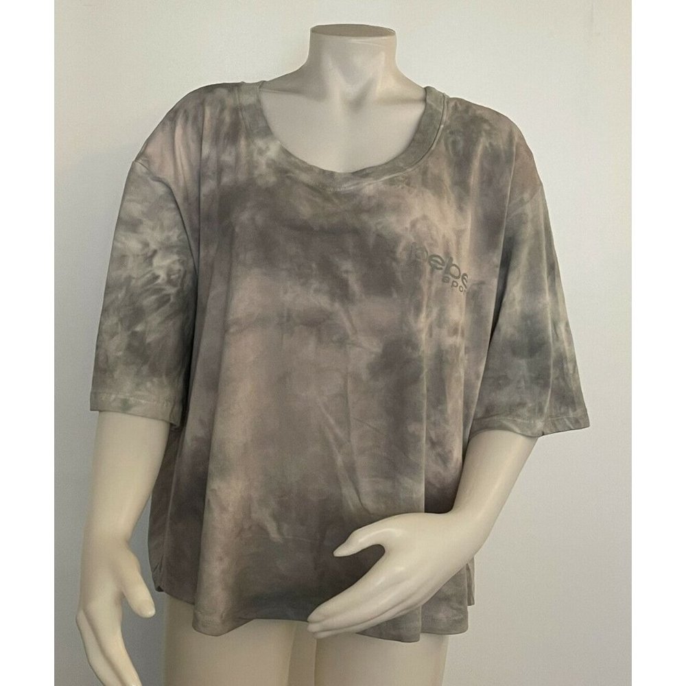 Women’s Size 3X BEBE SPORT TIE DYE TEE LIGHT GREY comfortable fit